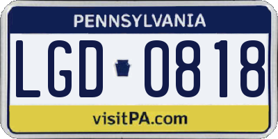 PA license plate LGD0818