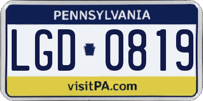PA license plate LGD0819