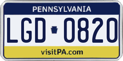 PA license plate LGD0820