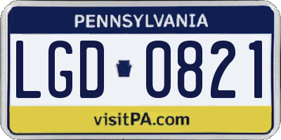 PA license plate LGD0821