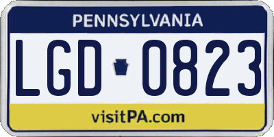 PA license plate LGD0823