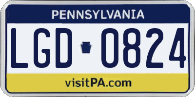 PA license plate LGD0824