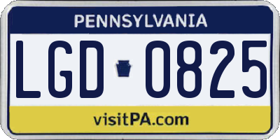PA license plate LGD0825