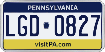 PA license plate LGD0827