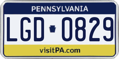 PA license plate LGD0829