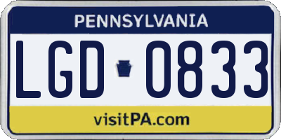 PA license plate LGD0833
