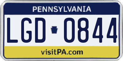 PA license plate LGD0844