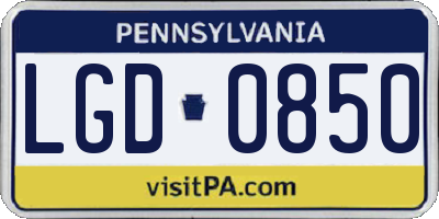 PA license plate LGD0850
