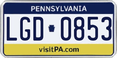 PA license plate LGD0853
