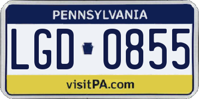 PA license plate LGD0855
