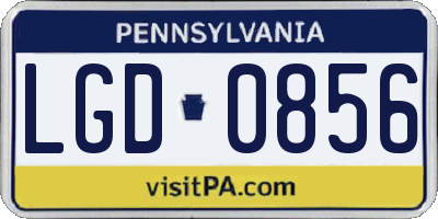 PA license plate LGD0856