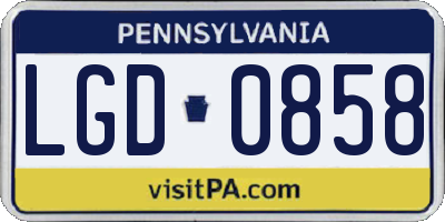 PA license plate LGD0858