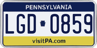 PA license plate LGD0859