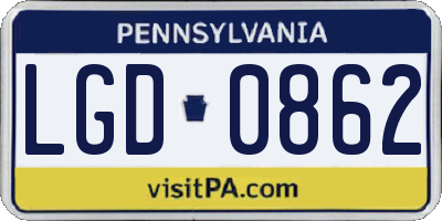 PA license plate LGD0862