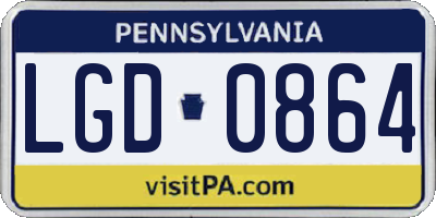PA license plate LGD0864