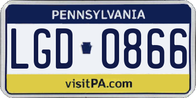 PA license plate LGD0866