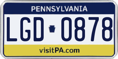 PA license plate LGD0878