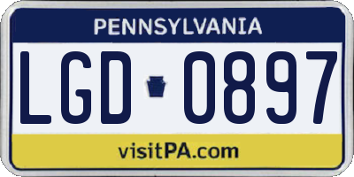 PA license plate LGD0897