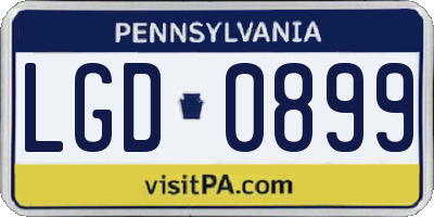 PA license plate LGD0899