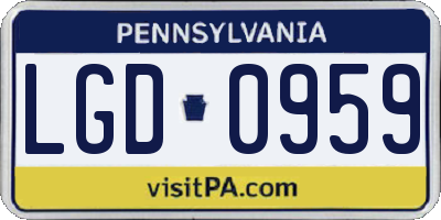 PA license plate LGD0959