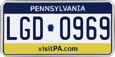 PA license plate LGD0969