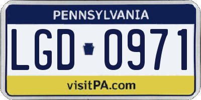 PA license plate LGD0971