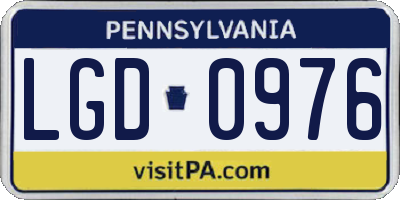 PA license plate LGD0976