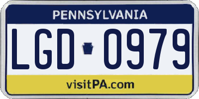 PA license plate LGD0979
