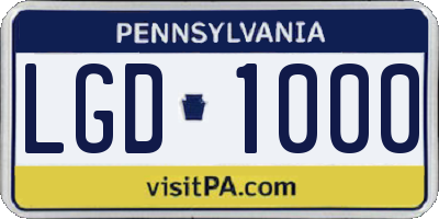 PA license plate LGD1000
