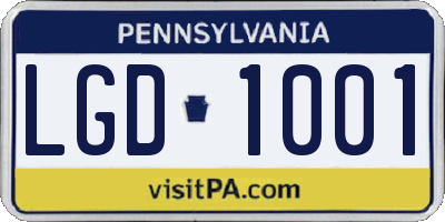 PA license plate LGD1001