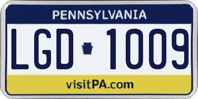 PA license plate LGD1009