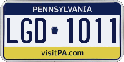 PA license plate LGD1011