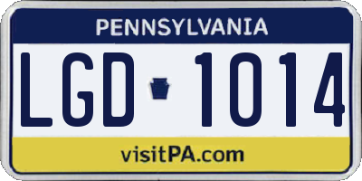 PA license plate LGD1014