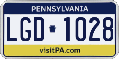 PA license plate LGD1028