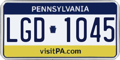 PA license plate LGD1045