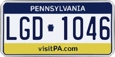 PA license plate LGD1046