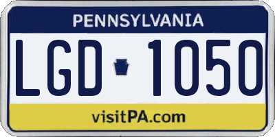 PA license plate LGD1050