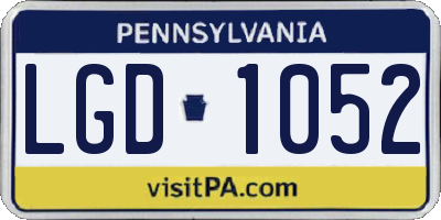 PA license plate LGD1052
