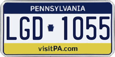 PA license plate LGD1055