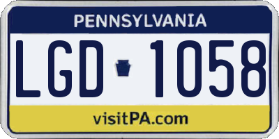 PA license plate LGD1058