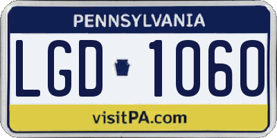 PA license plate LGD1060