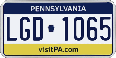 PA license plate LGD1065