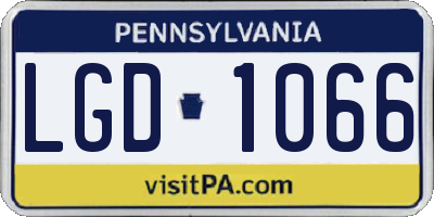 PA license plate LGD1066