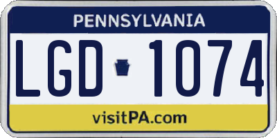 PA license plate LGD1074
