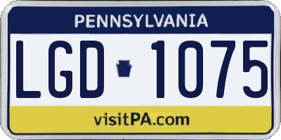 PA license plate LGD1075