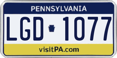 PA license plate LGD1077