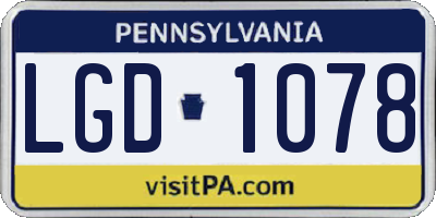 PA license plate LGD1078