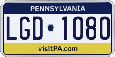 PA license plate LGD1080