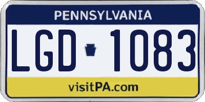 PA license plate LGD1083