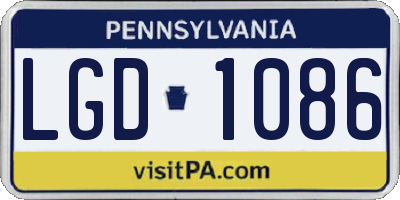 PA license plate LGD1086
